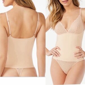 Cream Sofia Intimate by Sofia Vergara Smoothing seamless Lace Bodysuit Shapewear